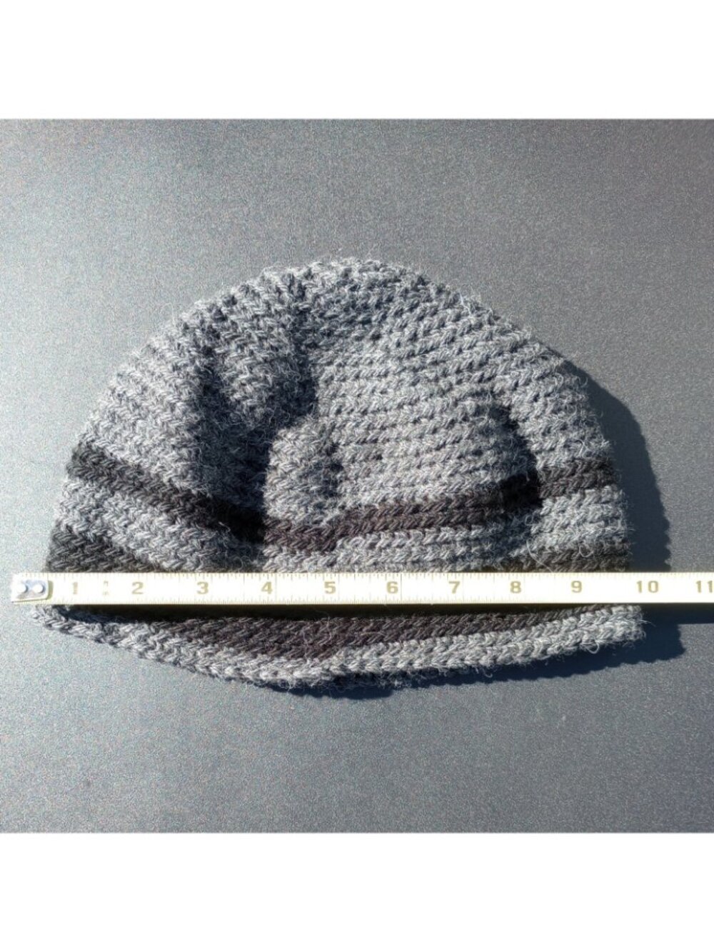 Men's Beanie Alpaca Hat Handmade Wool Cap Crochet Slouch Hiking Skiing Gray - Picture 10 of 12